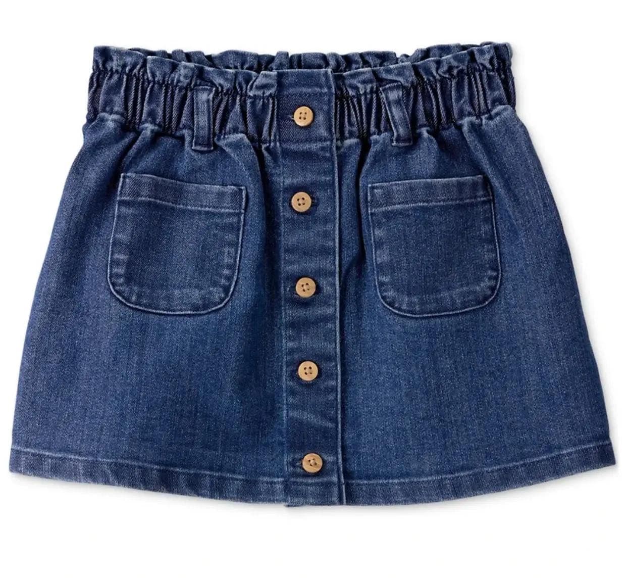 Girls Denim Button-Front Skirt